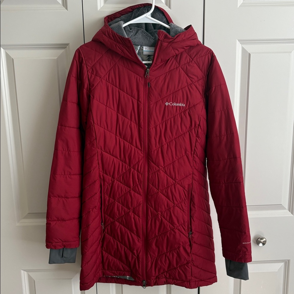 Columbia Jacket Womens M, Red, Long Parka Ladies $180 NEW*